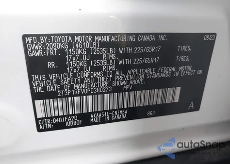 2023 Toyota Rav4 Xle from USA, damaged, VIN 2T3P1RFV0PC380273
